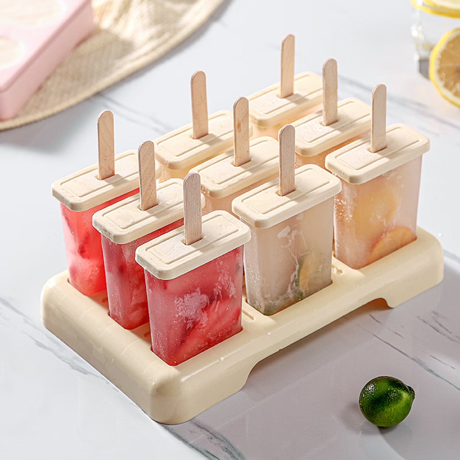 Silicone Popsicle Molds Maker,Large Homemade ICE Pop Molds Food Grade BPA Free Popsicle Mold Ice Cream Mold Food Grade Non-Stick PVC Ice Pop Maker for Home