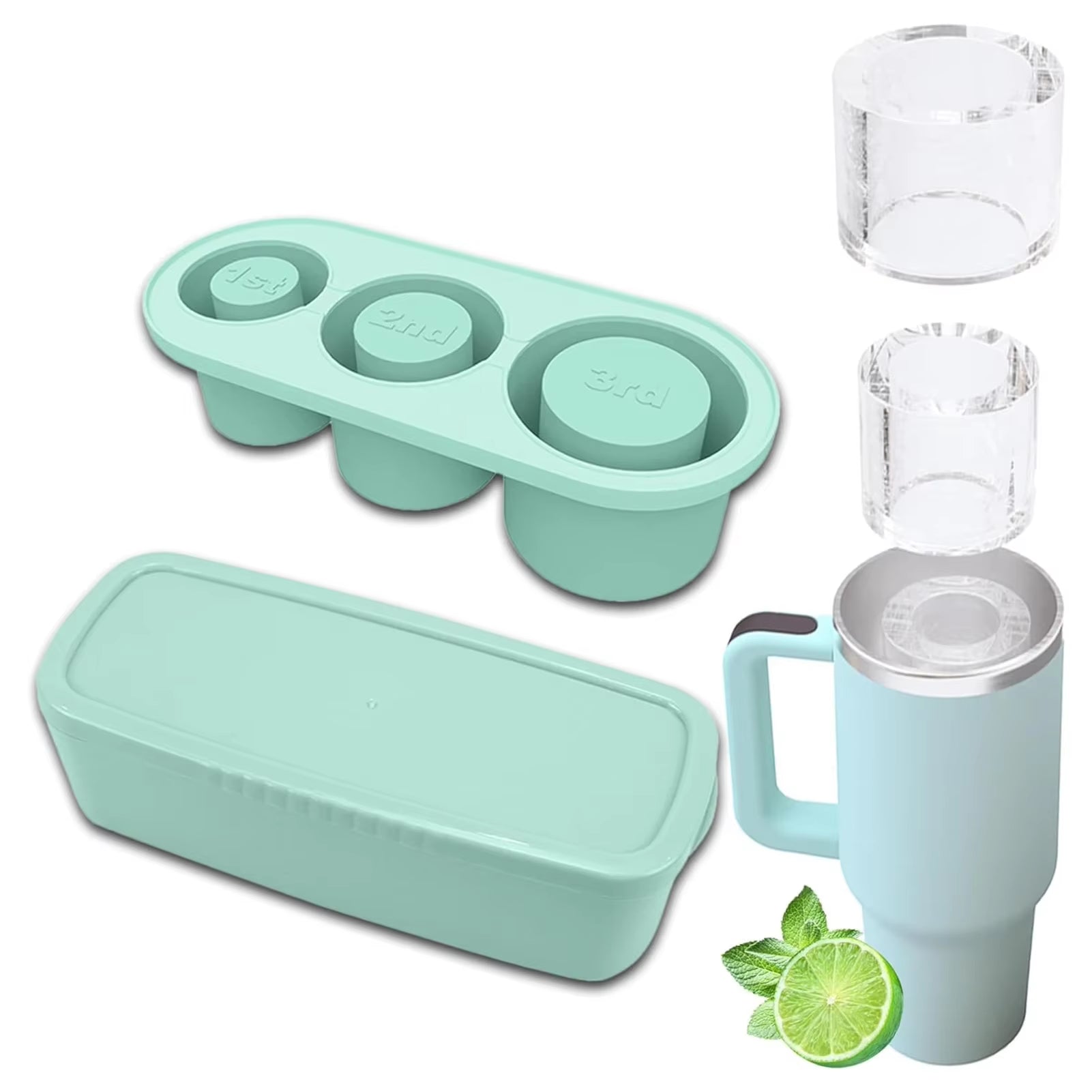 Create Perfect Ice with Our Versatile Silicone Ice Cube Molds – Ideal for 30/40 Oz Tumbler Cups!