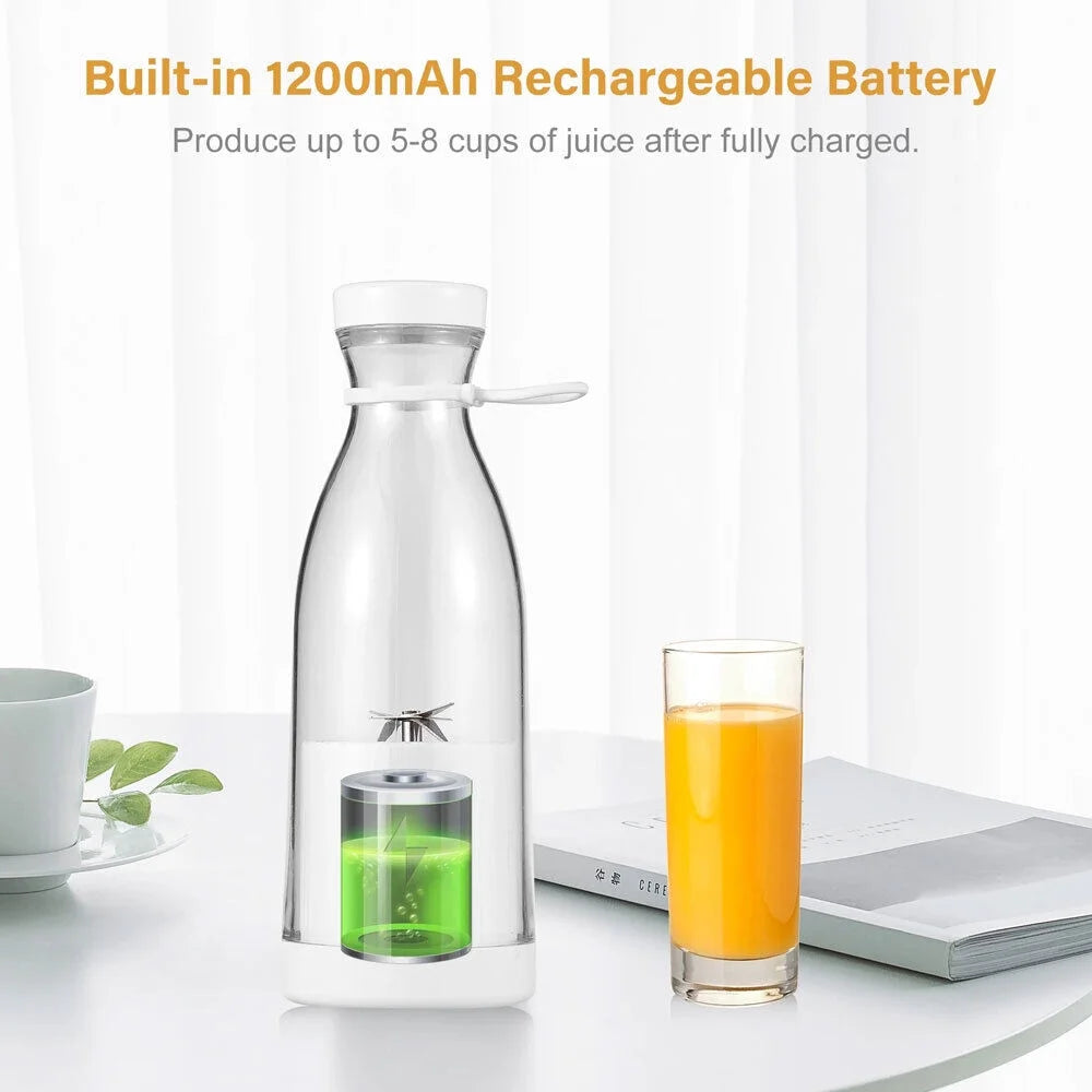 Portable Blender 1200 Mah 420 Ml Battery Powered Blender, White